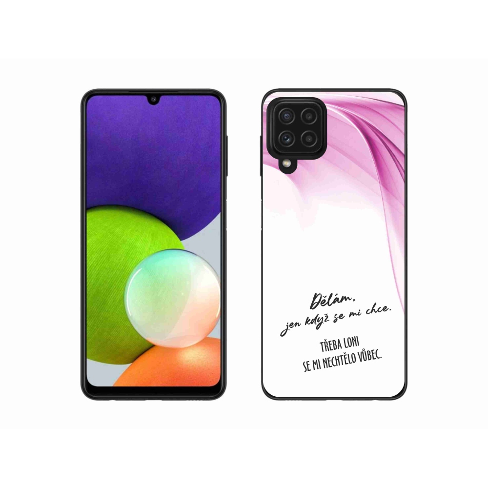 Gelový kryt mmCase na Samsung Galaxy A22 4G - vtipný text 12 bílé pozadí