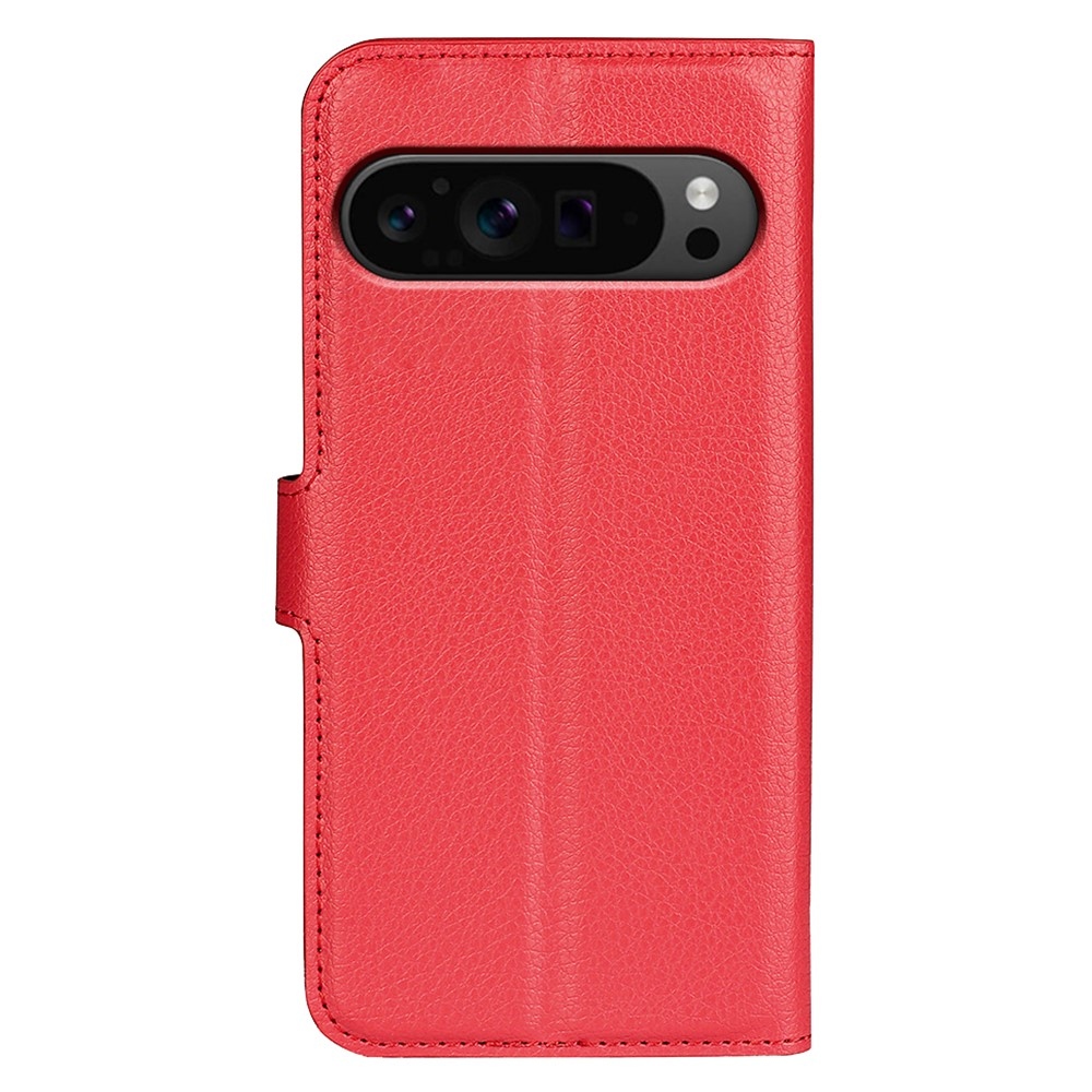Litchi knížkové pouzdro na Google Pixel 9 Pro XL - červené