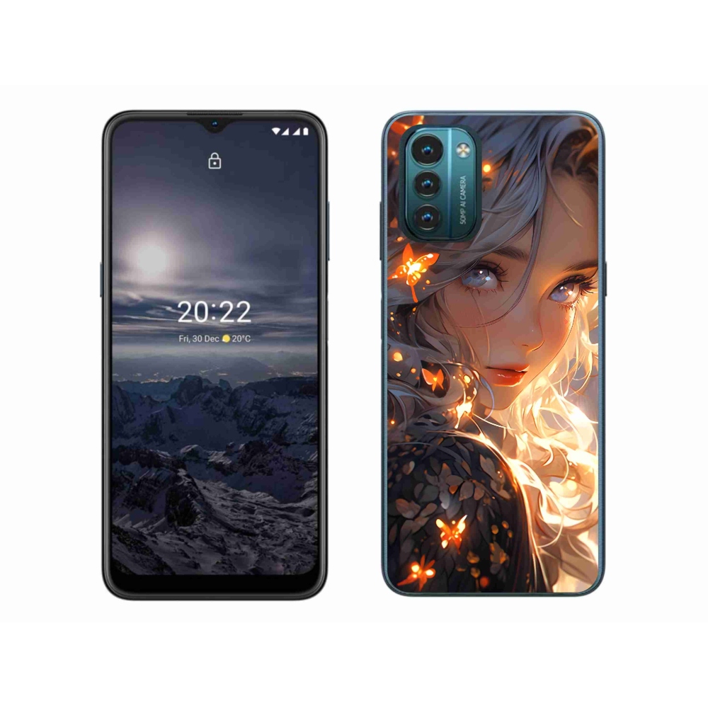 Gelový kryt mmCase na Nokia G11/G21 - dívka a motýli