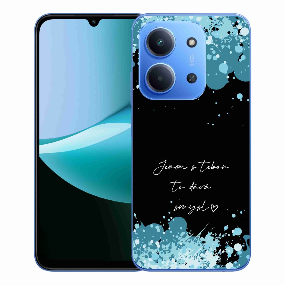 Gelový kryt mmCase na Xiaomi Redmi 15C 4G/5G (173mm) - zamilovaný text černé pozadí