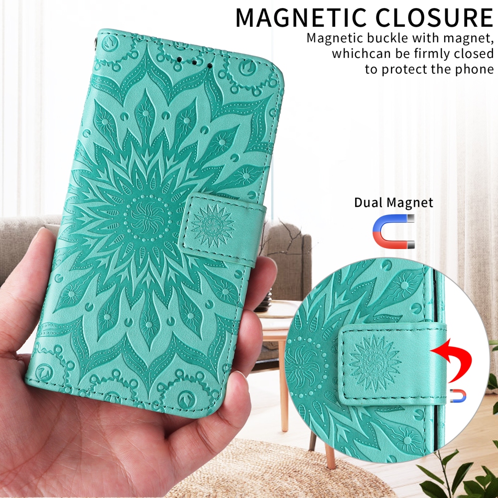 Sunflower knížkové pouzdro na Xiaomi Redmi 15C 4G/5G (173mm) - modrozelené
