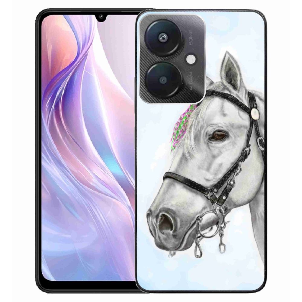 Gelový kryt mmCase na Xiaomi Redmi 13C 5G - bílý kůň 1