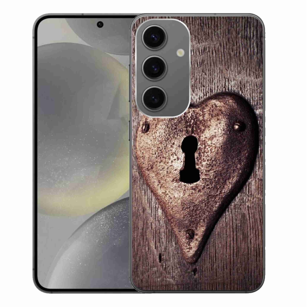 Gelový kryt mmCase na Samsung Galaxy S24+ - zámek ve tvaru srdce