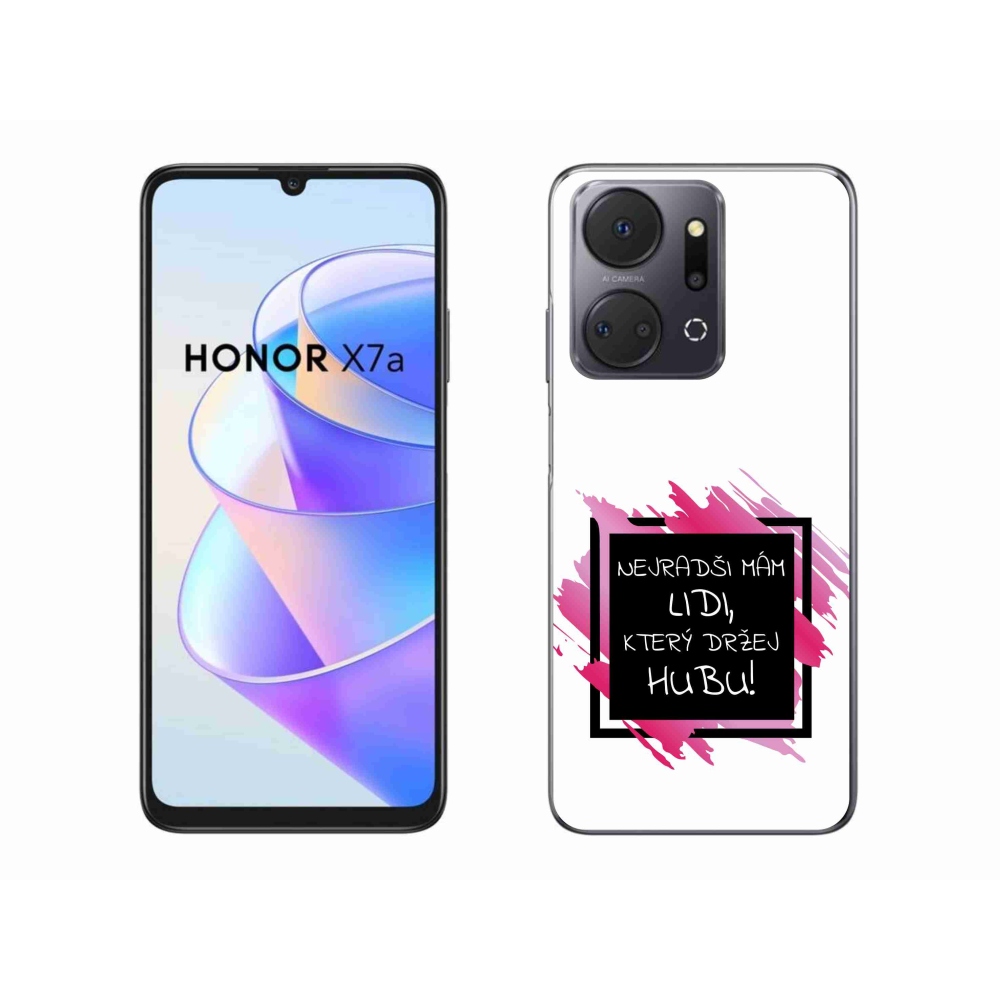 Gelový kryt mmCase na Honor X7a - vtipný text 7 černobílé pozadí