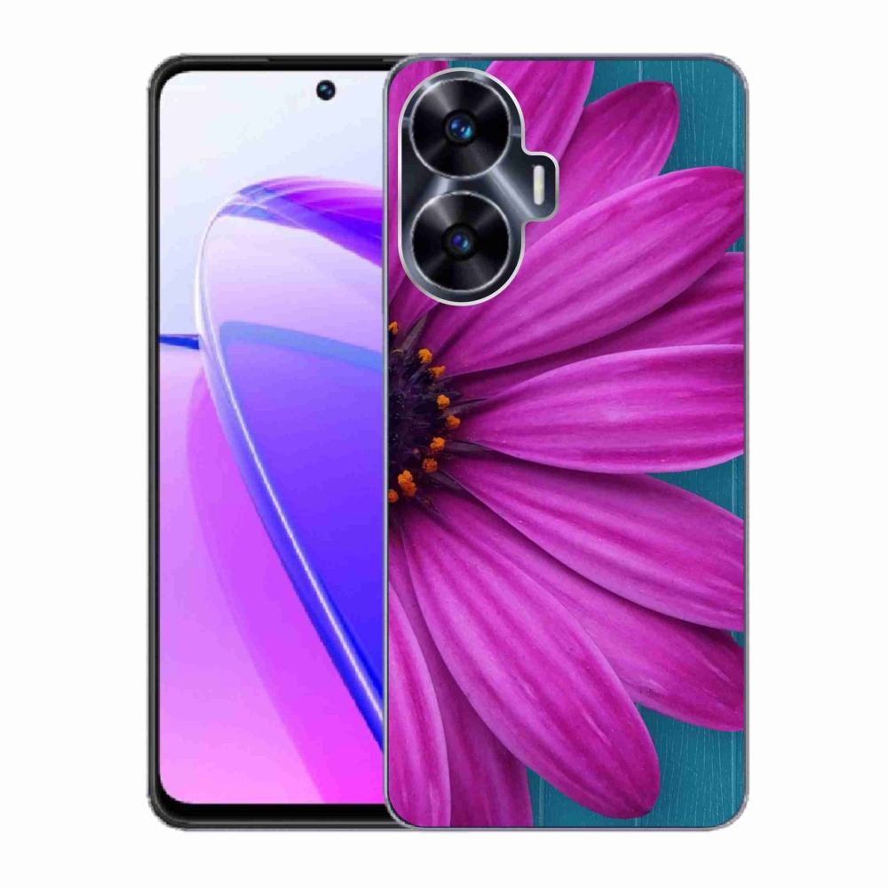 Gelový obal mmCase na Realme C55 - fialová kopretina