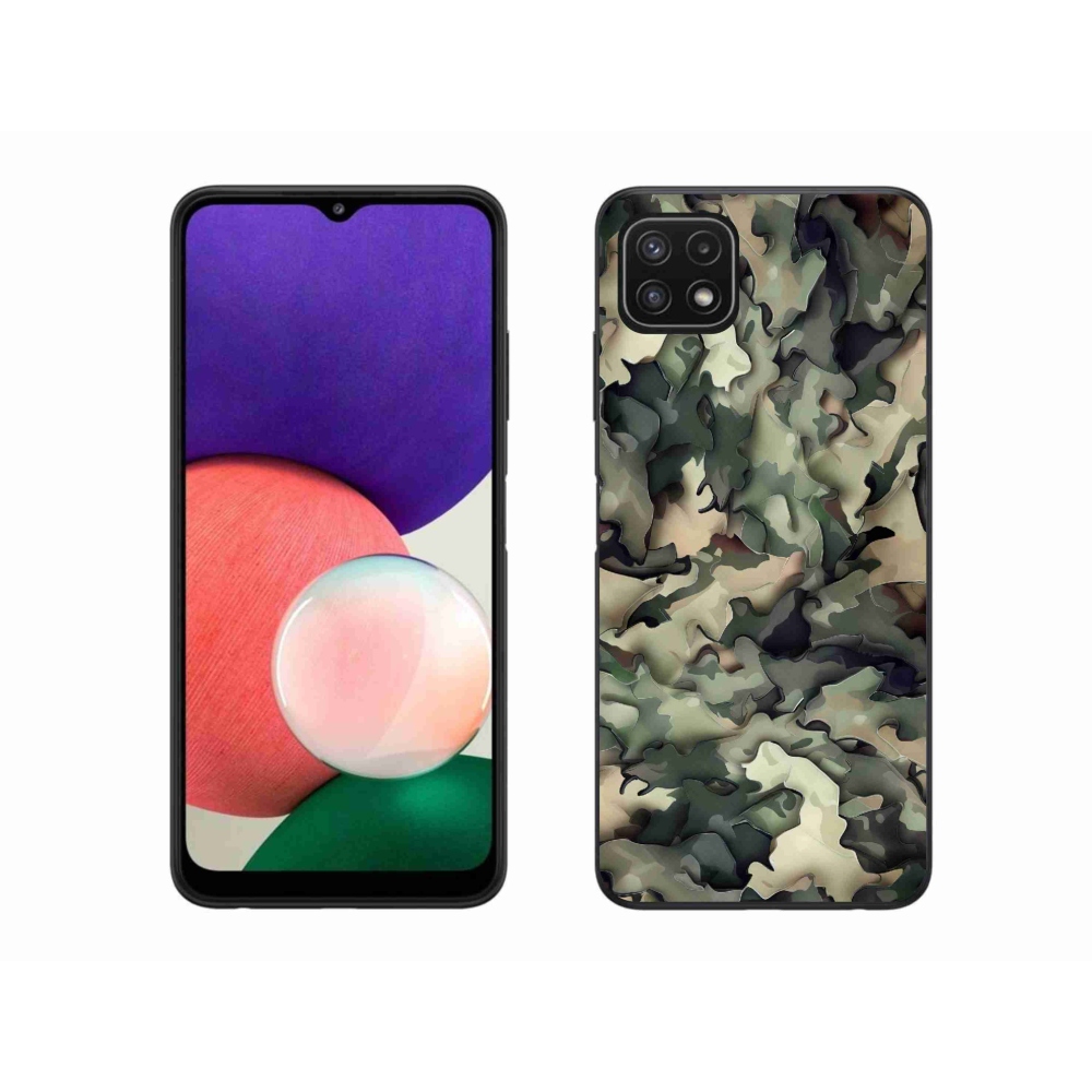 Gelový kryt mmCase na Samsung Galaxy A22 5G - maskáčový vzor 9
