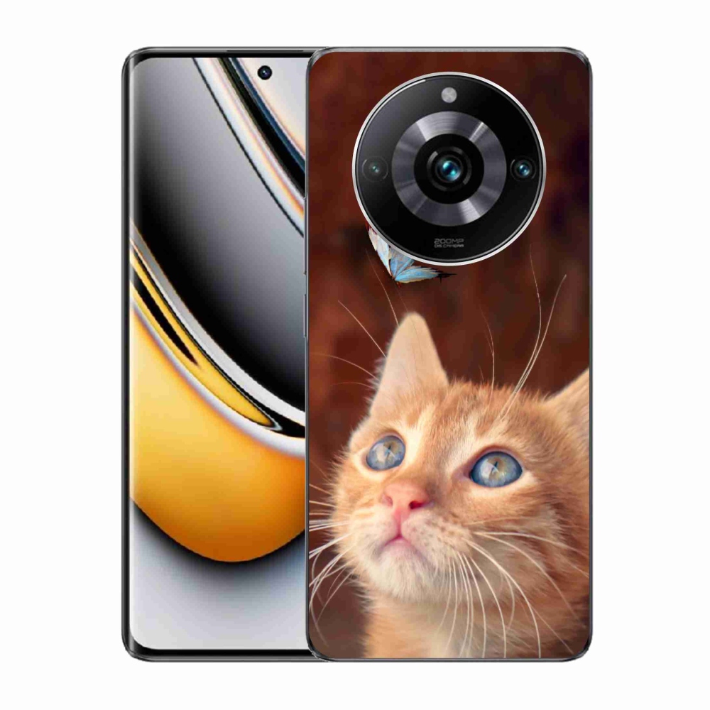 Gelový kryt mmCase na Realme 11 Pro/11 Pro+ - motýl a kotě
