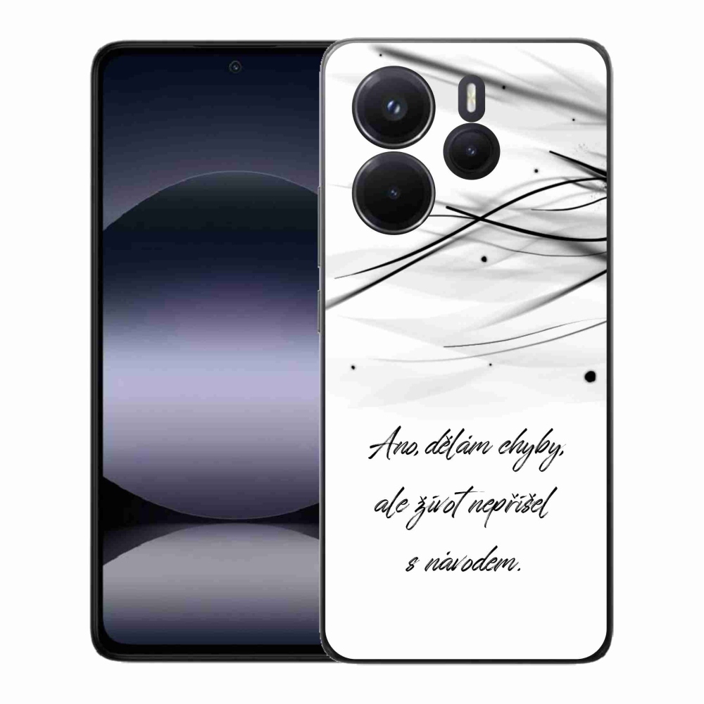 Gelový kryt mmCase na Xiaomi Redmi Note 14 - citát bílé pozadí