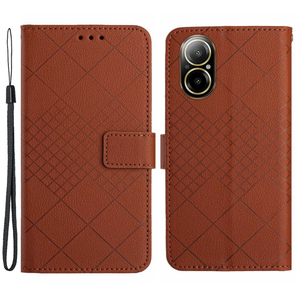 Texture knížkové pouzdro na mobil Realme C67 - hnědé