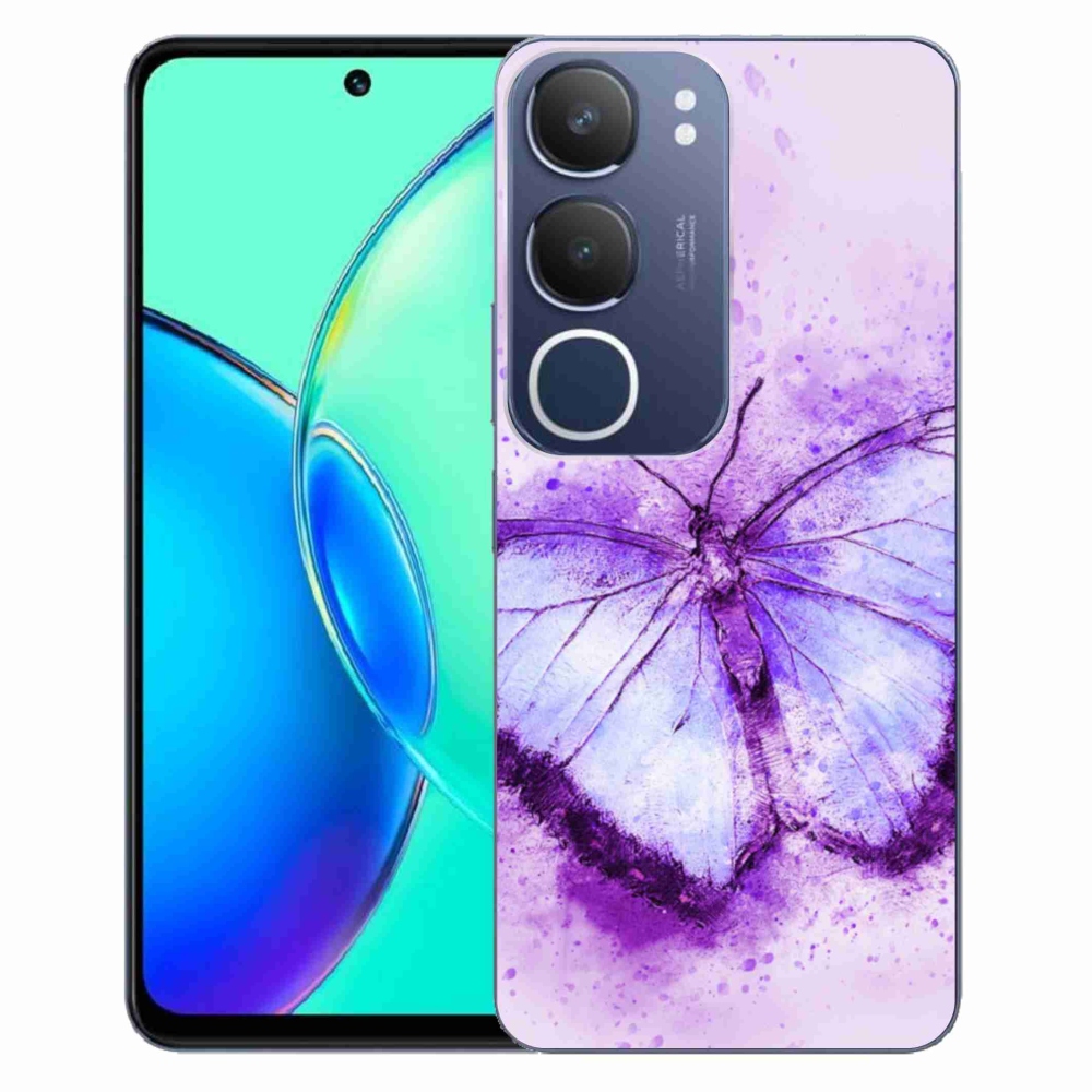 Gelový kryt mmCase na Vivo Y19s - fialový motýl