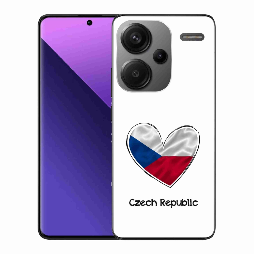 Gelový kryt mmCase na Xiaomi Redmi Note 13 Pro+ 5G - vlajka srdce bílé pozadí