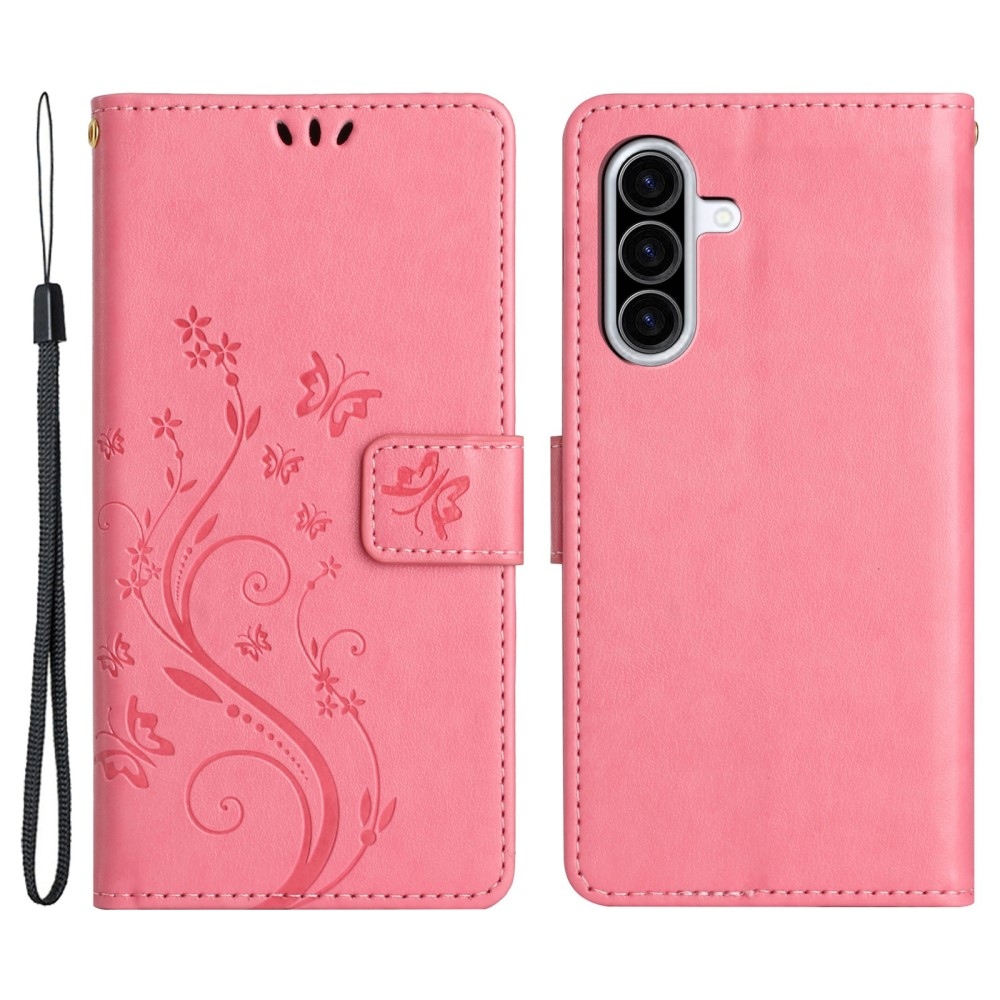 Flowers knížkové pouzdro na Samsung Galaxy A26 5G - růžové
