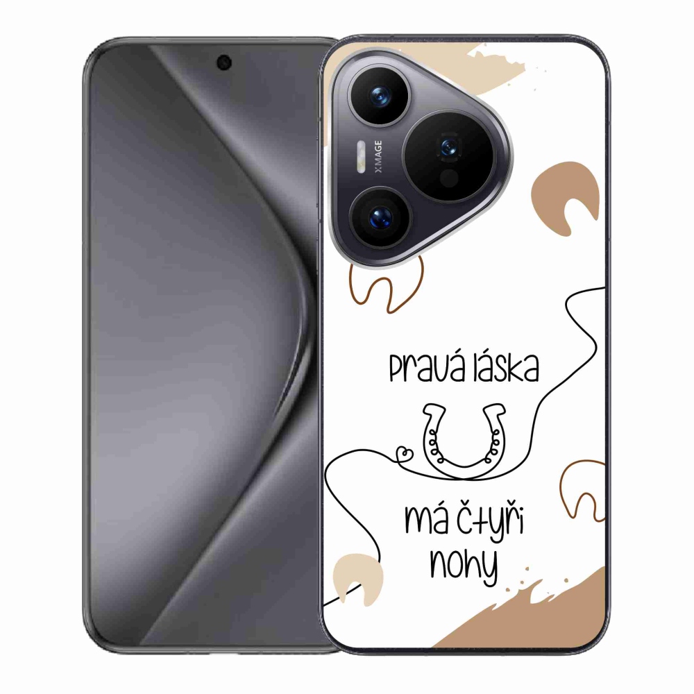 Gelový kryt mmCase na Huawei Pura 70 - koňský motiv bílé pozadí
