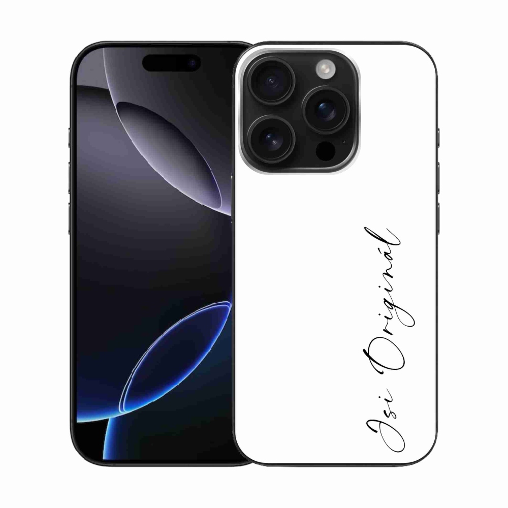 Gelový kryt mmCase na iPhone 16 Pro - jsi originál bílé pozadí