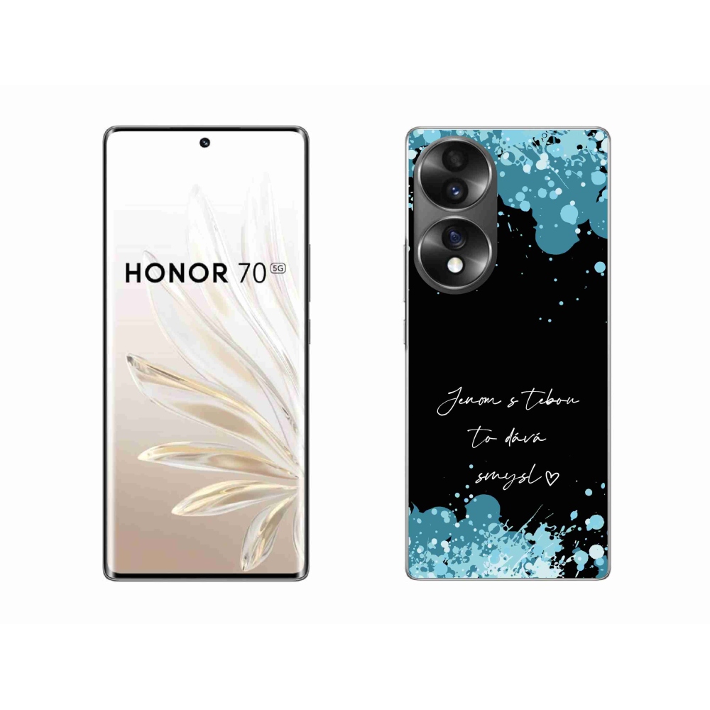 Gelový kryt mmCase na Honor 70 - zamilovaný text černé pozadí