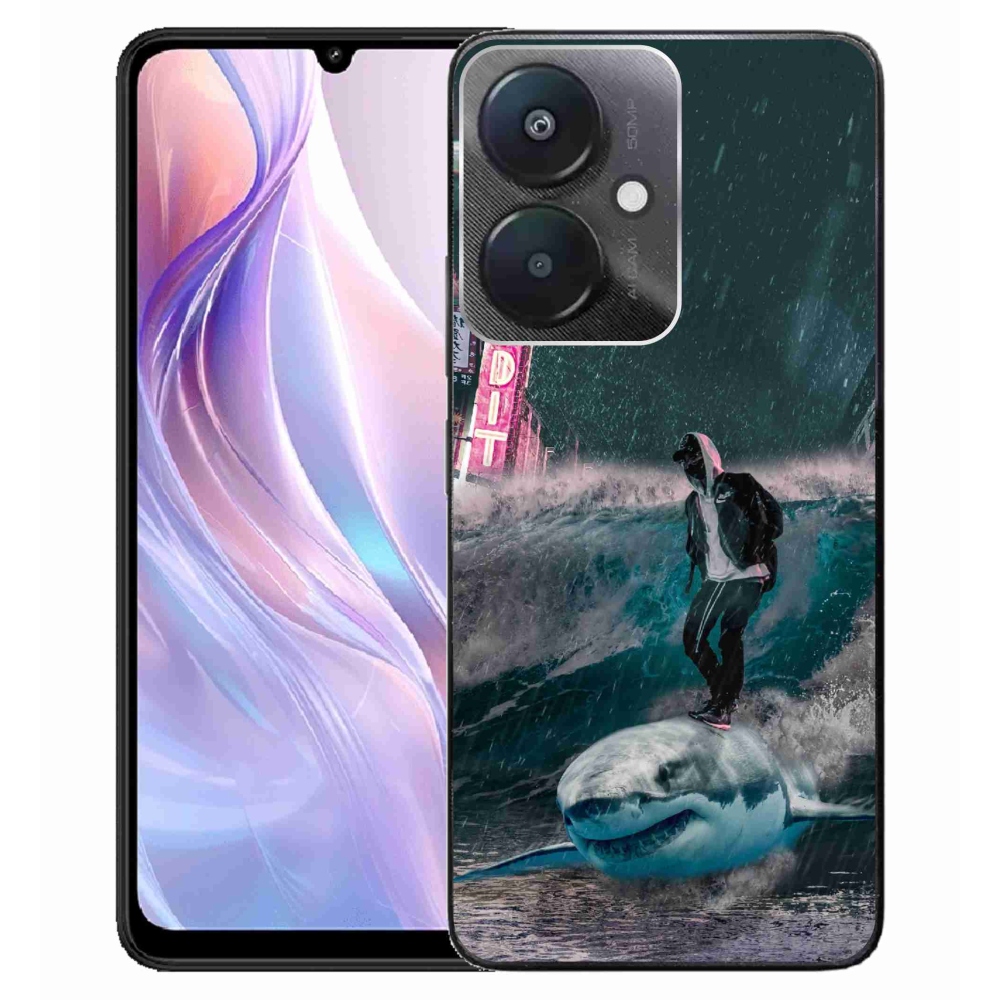 Gelový kryt mmCase na Xiaomi Redmi 13C 5G - žralok