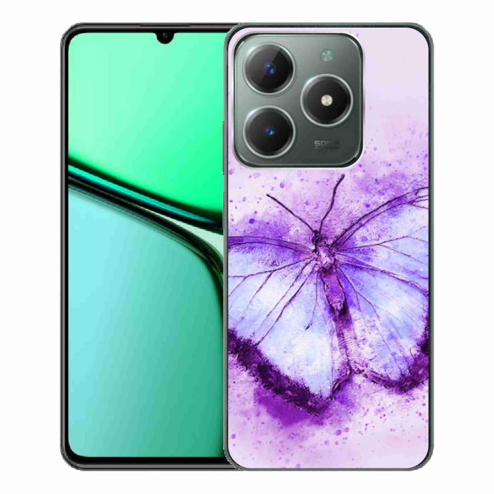 Gelový kryt mmCase na Realme C61 - fialový motýl