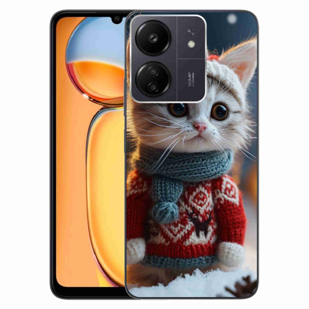 Gelový kryt mmCase na Xiaomi Poco C65/Redmi 13C - kotě ve svetru