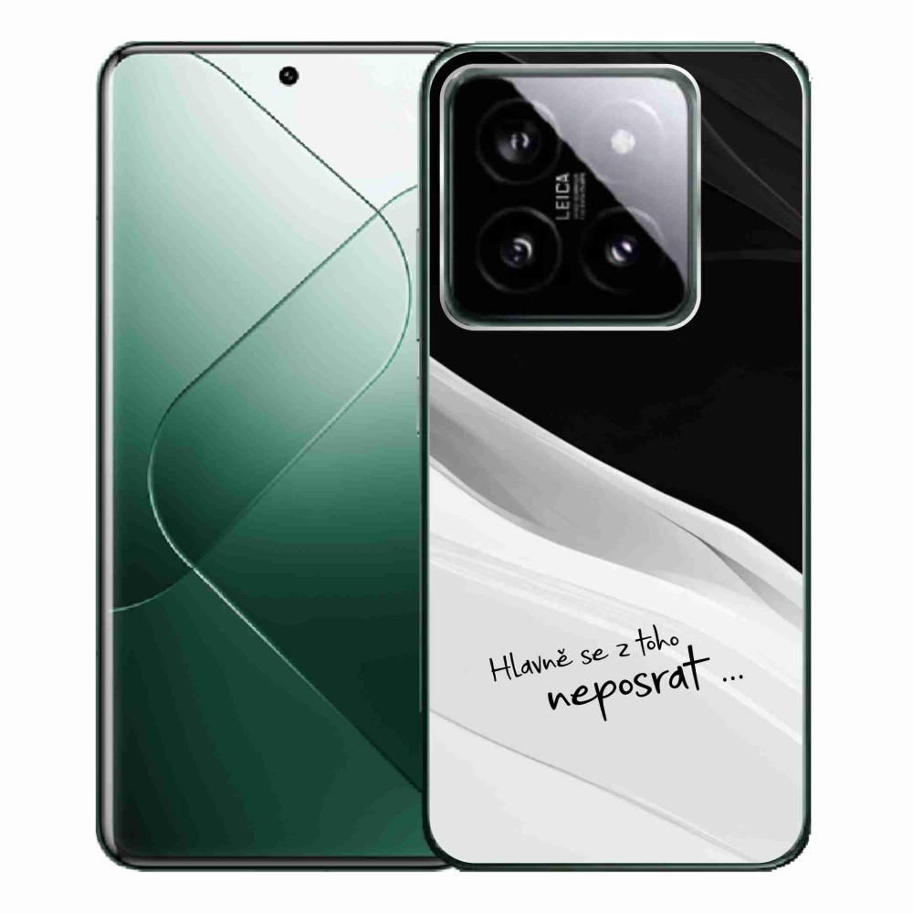 Gelový kryt mmCase na Xiaomi 14 Pro - vtipný text 13 bíločerné pozadí