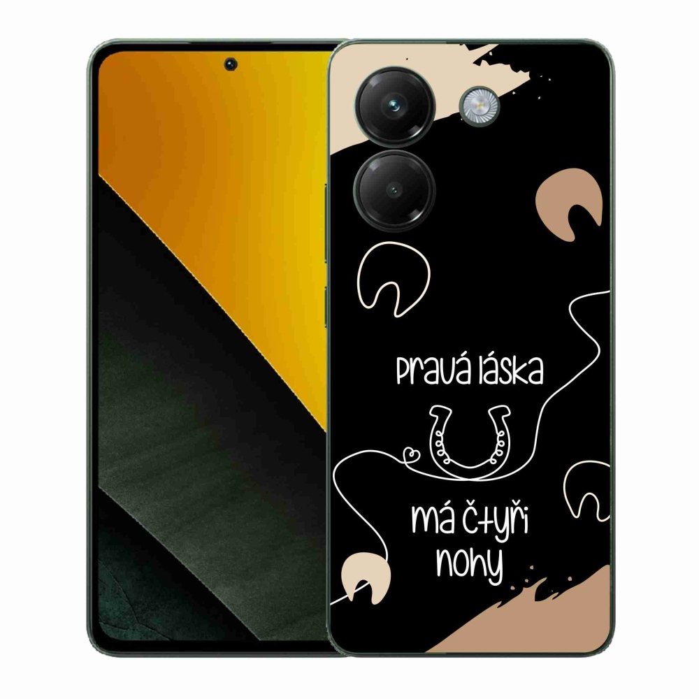 Gelový kryt mmCase na Xiaomi Poco M7 Pro 5G - koňský motiv černé pozadí