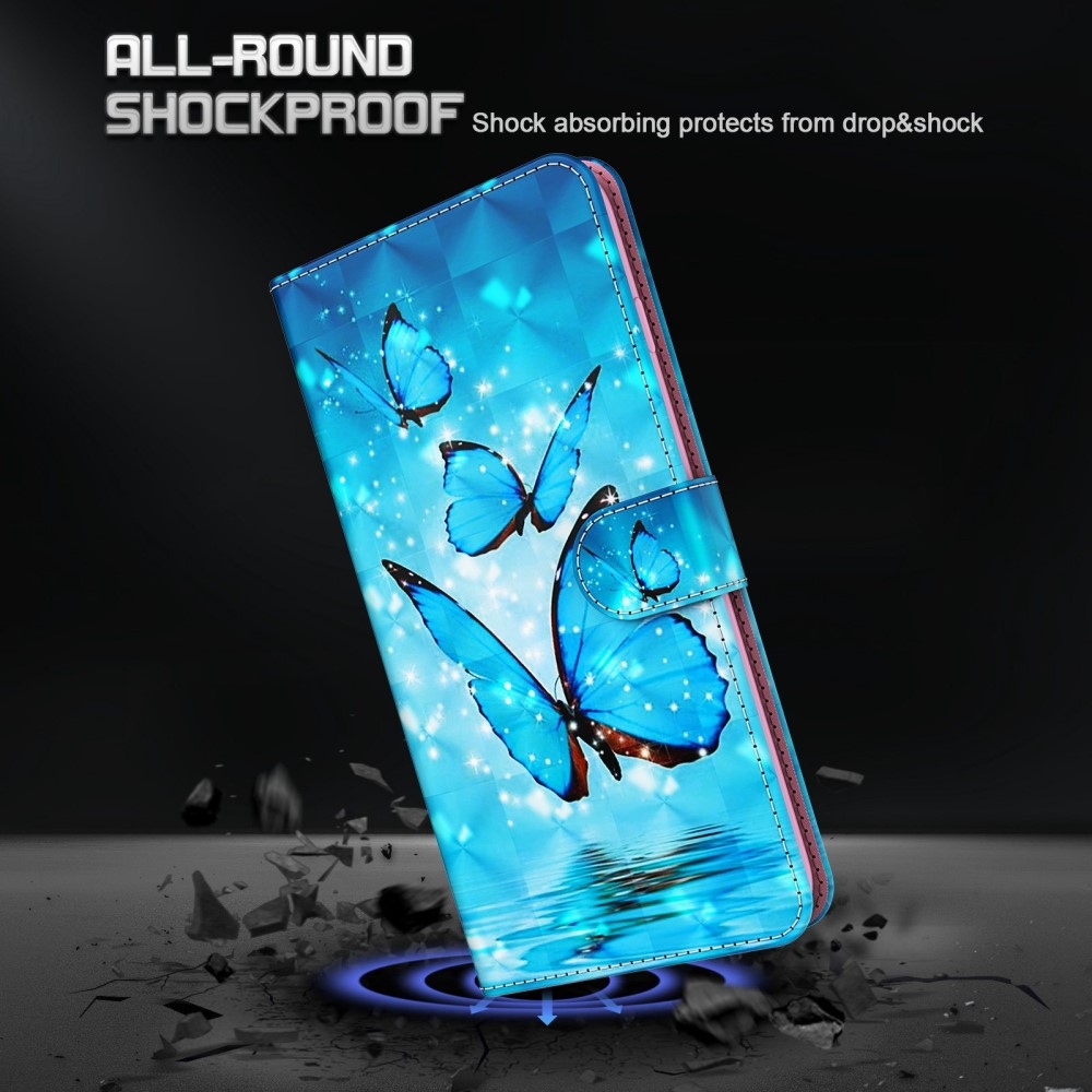 Print knížkové pouzdro na Samsung Galaxy A15 4G/5G - modří motýli