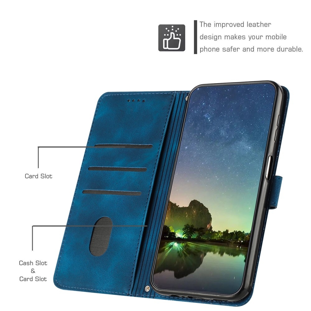 Triangle knížkové pouzdro na Samsung Galaxy S25 - modré