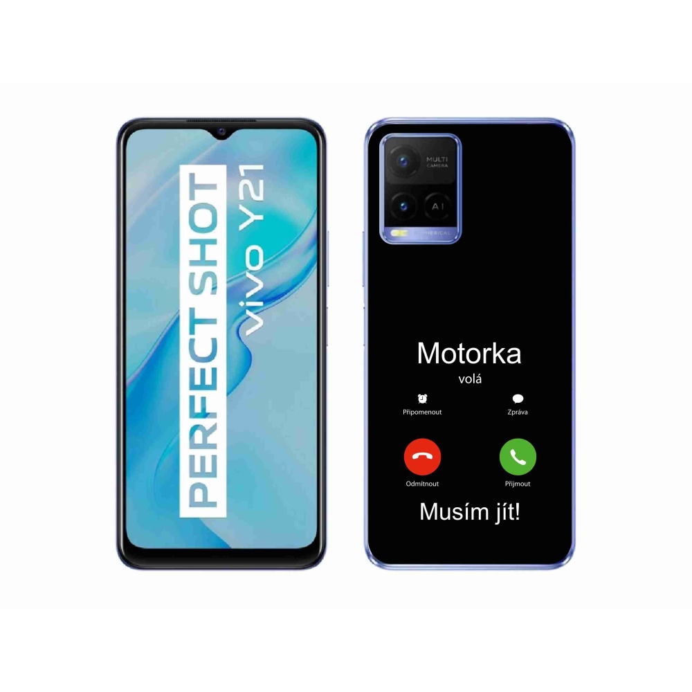 Gelový kryt mmCase na Vivo Y21/Y21s/Y33s - motorka volá černé pozadí