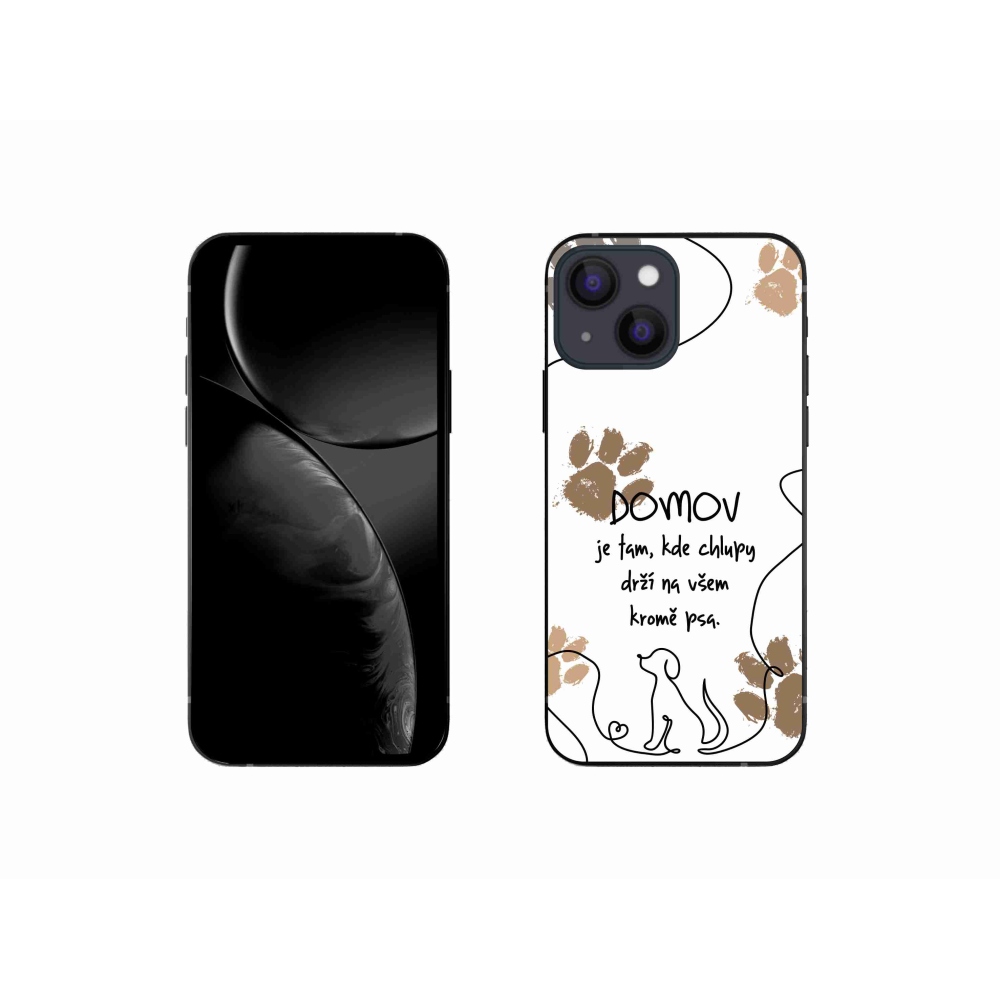 Gelový kryt mmCase na iPhone 13 mini 5.4 - psí motiv bílé pozadí
