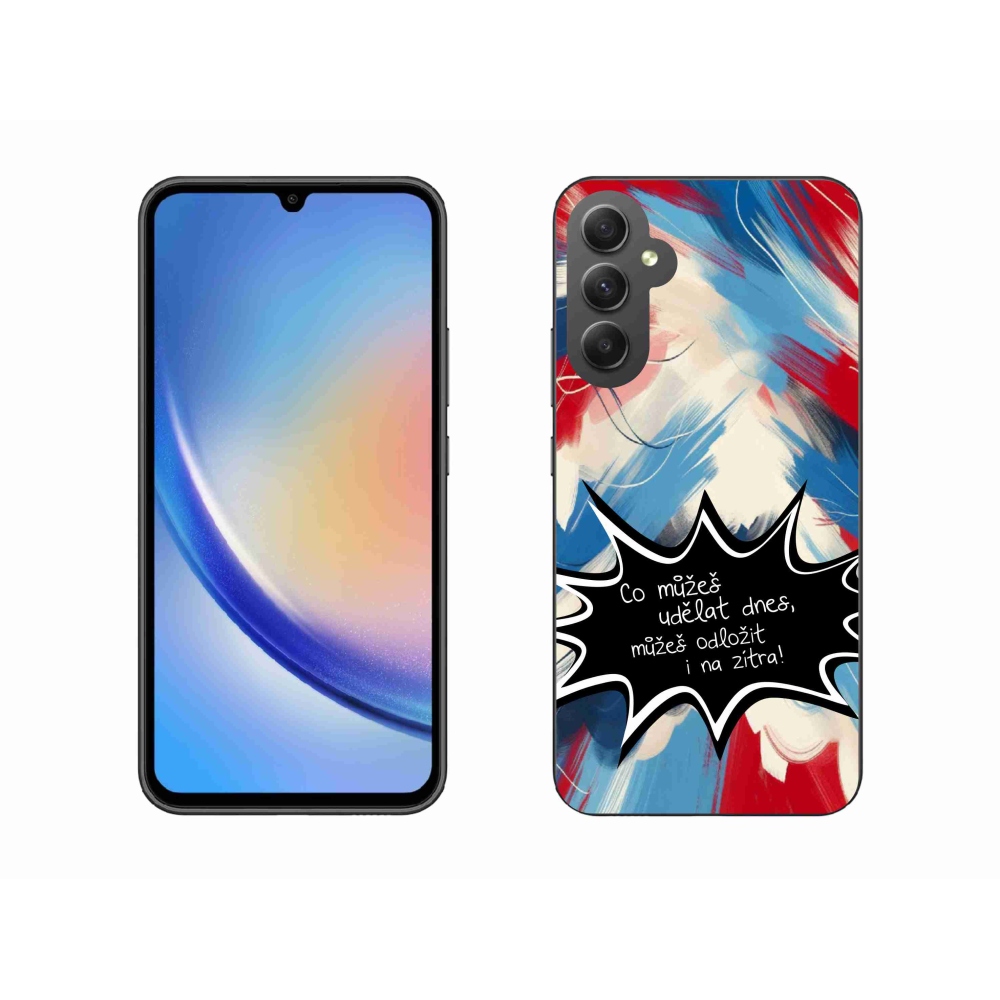 Gelový kryt mmCase na Samsung Galaxy A34 5G - vtipný text 9 černé pozadí