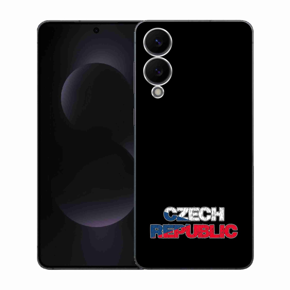 Gelový kryt mmCase na Samsung Galaxy S25 Edge - Czech Republic černé pozadí