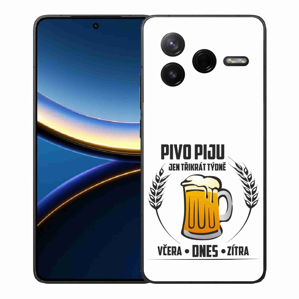 Gelový kryt mmCase na Xiaomi Poco F7 Pro - pivní motiv bílé pozadí