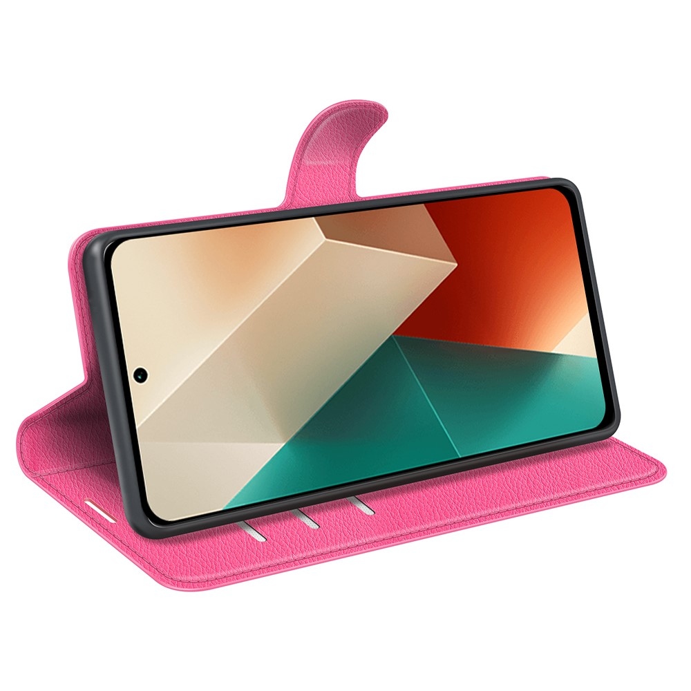 Litchi knížkové pouzdro na Xiaomi Redmi Note 13 5G - rose
