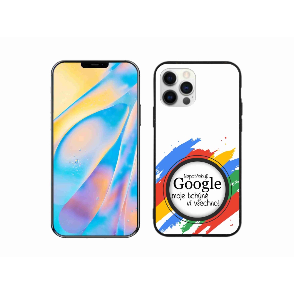 Gelový kryt mmCase na iPhone 12 Pro - tchýně ví všechno bílé pozadí