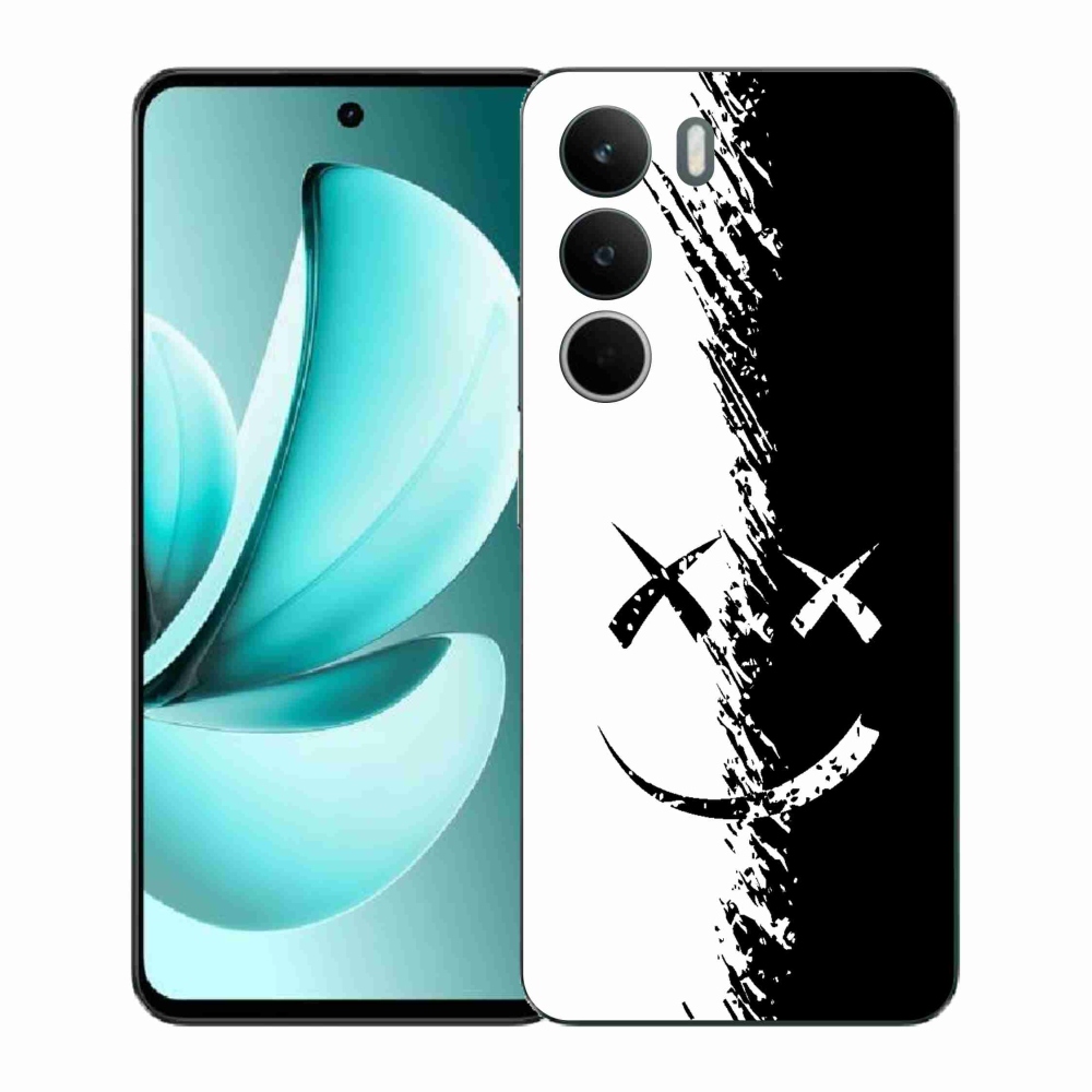 Gelový kryt mmCase na Realme C71 - černobílý smajlík
