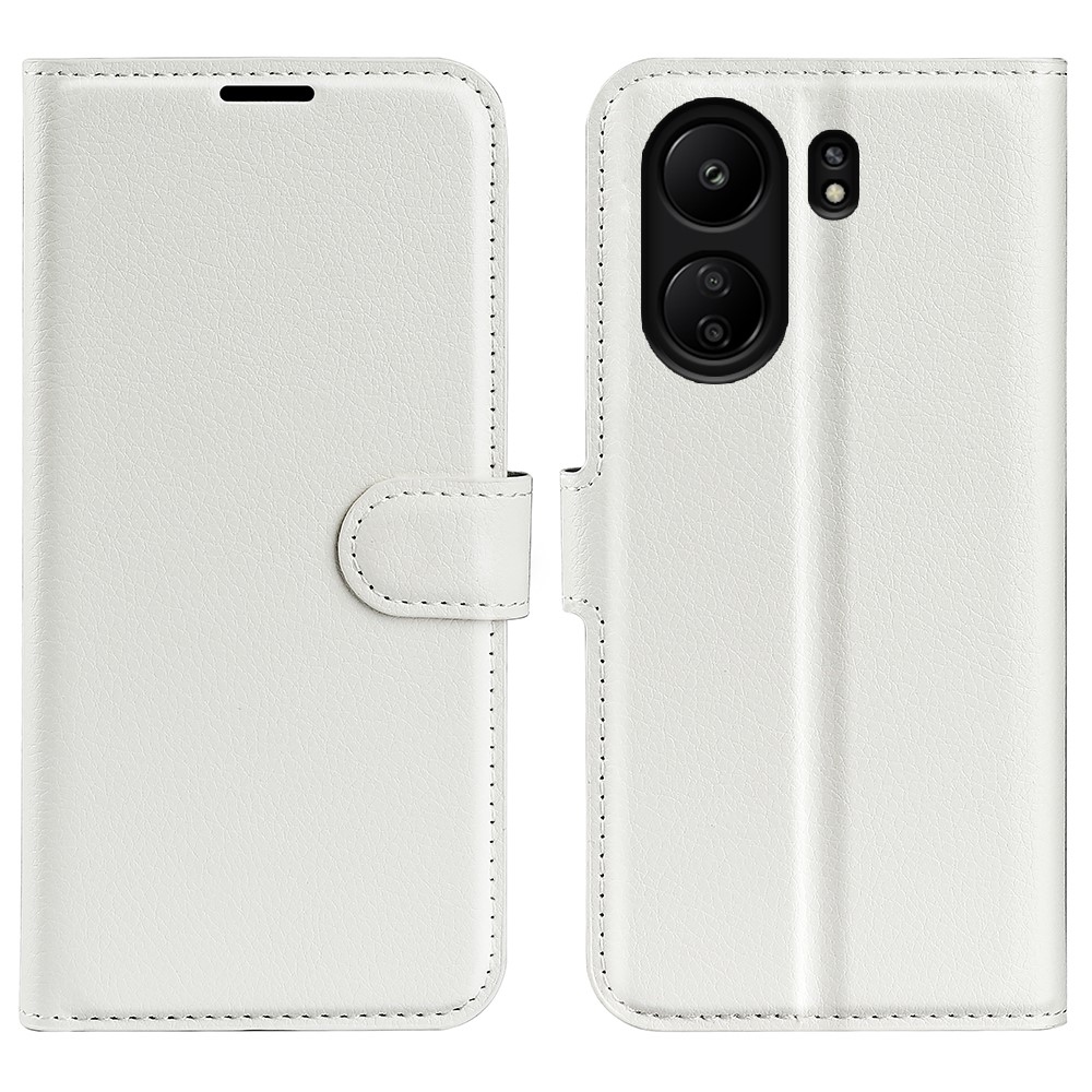 Litchi knížkové pouzdro na Xiaomi Poco C65/Redmi 13C - bílé