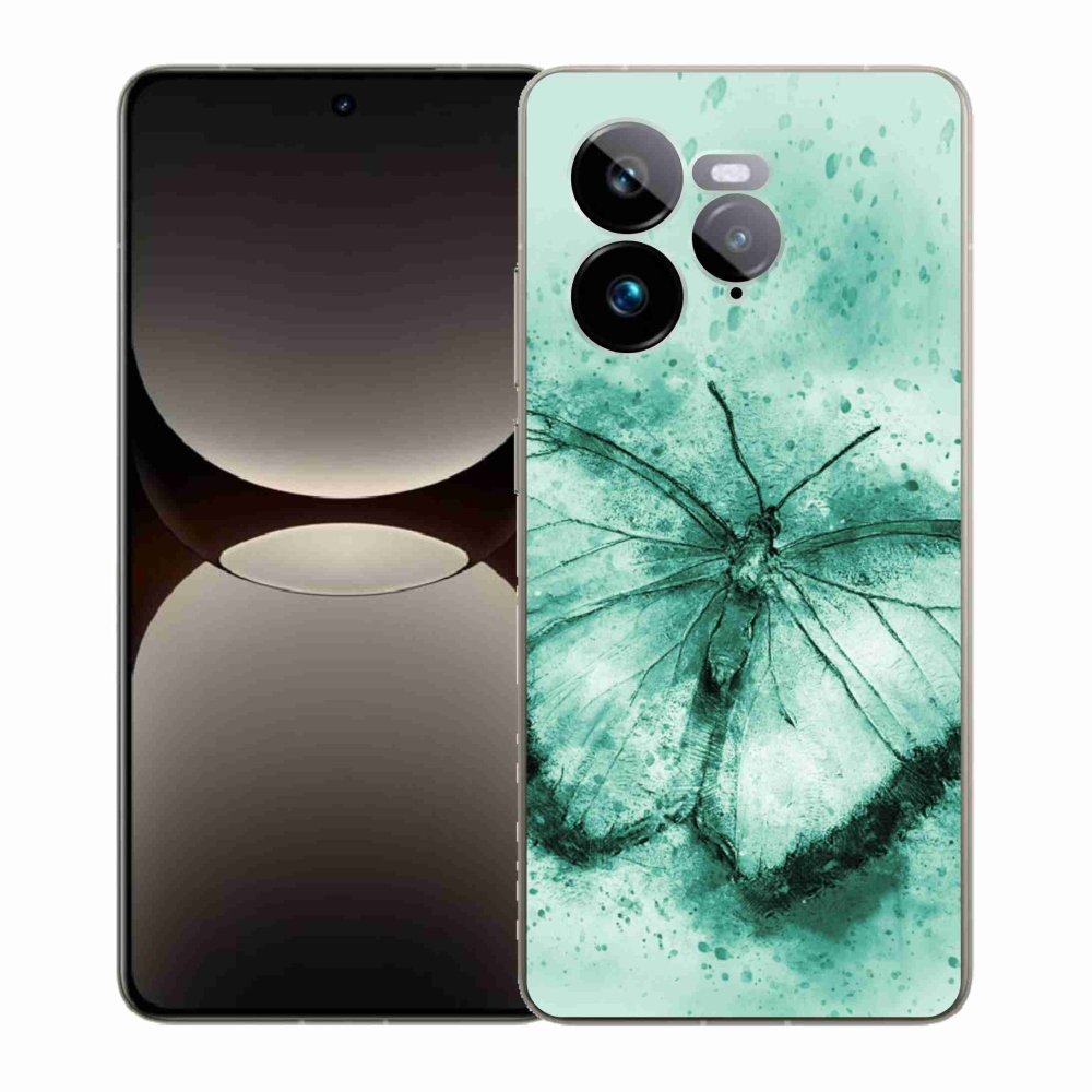 Gelový kryt mmCase na Realme GT 7 Pro 5G - zelený motýl
