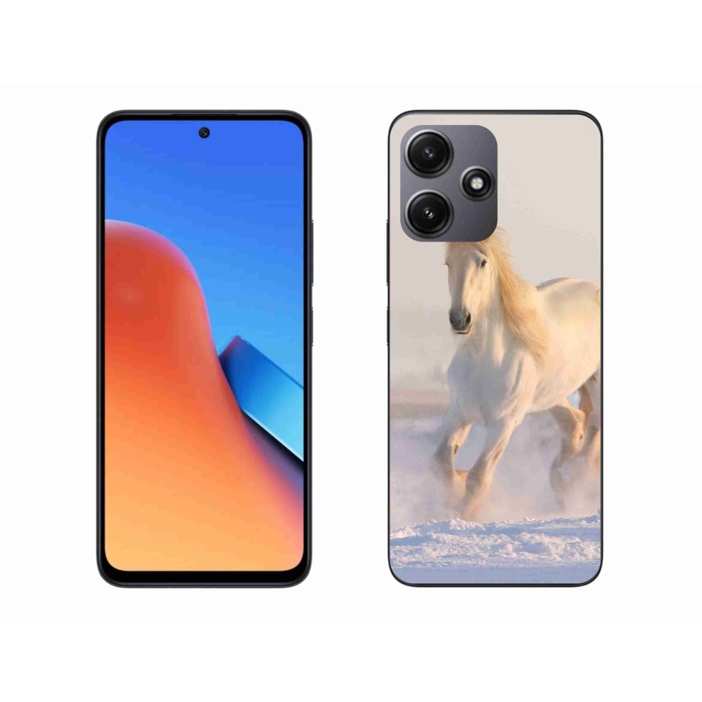 Gelový obal mmCase na Xiaomi Redmi 12 5G - kůň ve sněhu