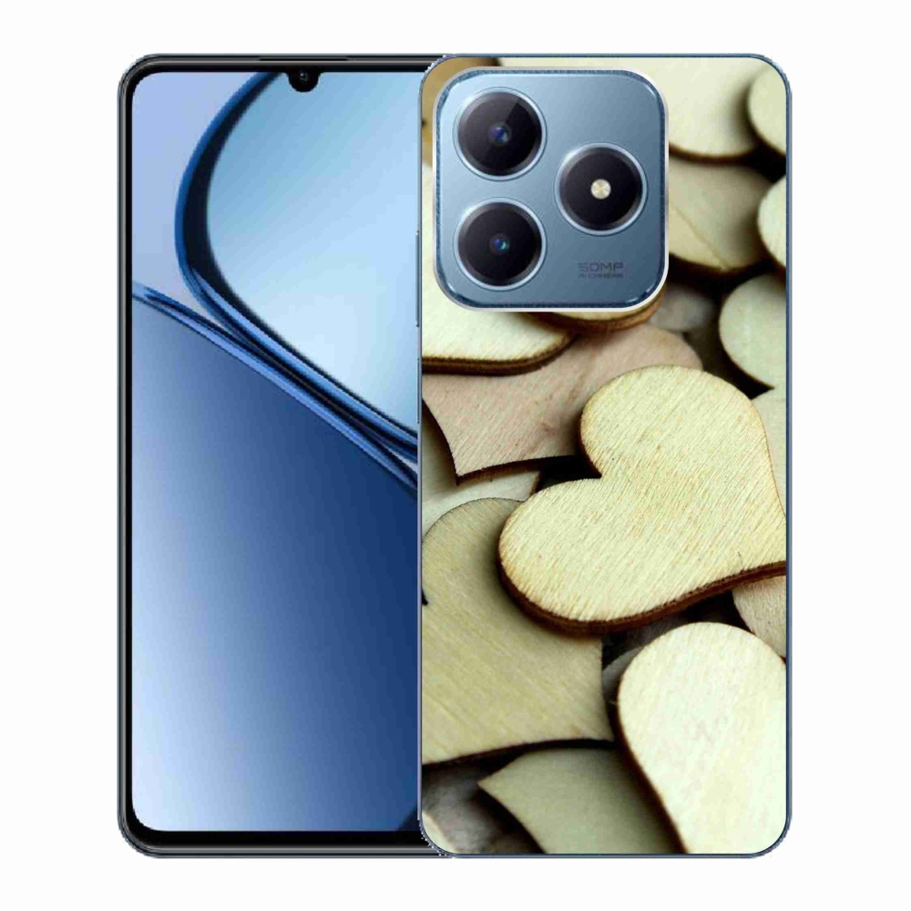 Gelový kryt mmCase na Realme C63 - dřevěná srdíčka