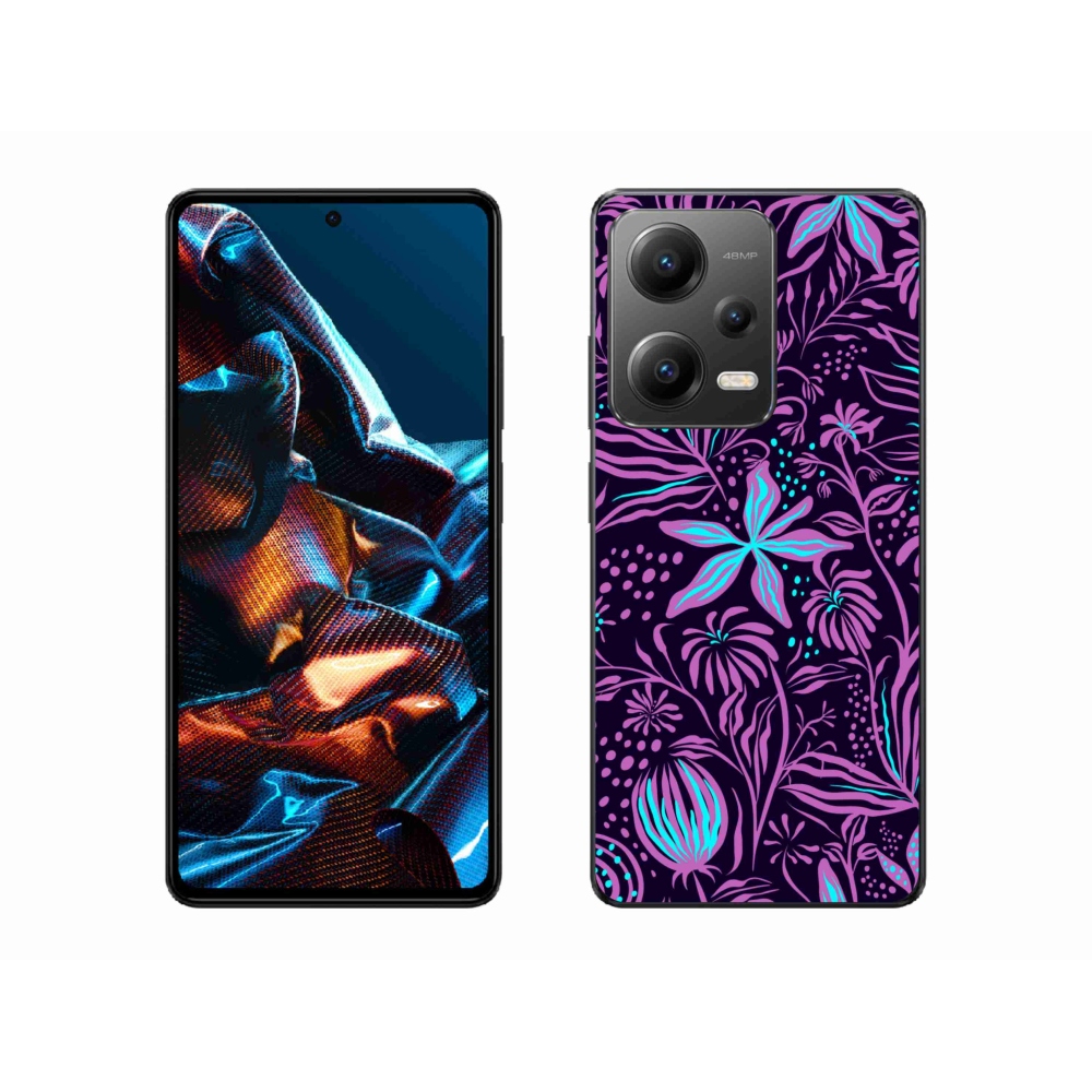 Gelový kryt mmCase na mobil Xiaomi Redmi Note 12 Pro 5G - květiny 2