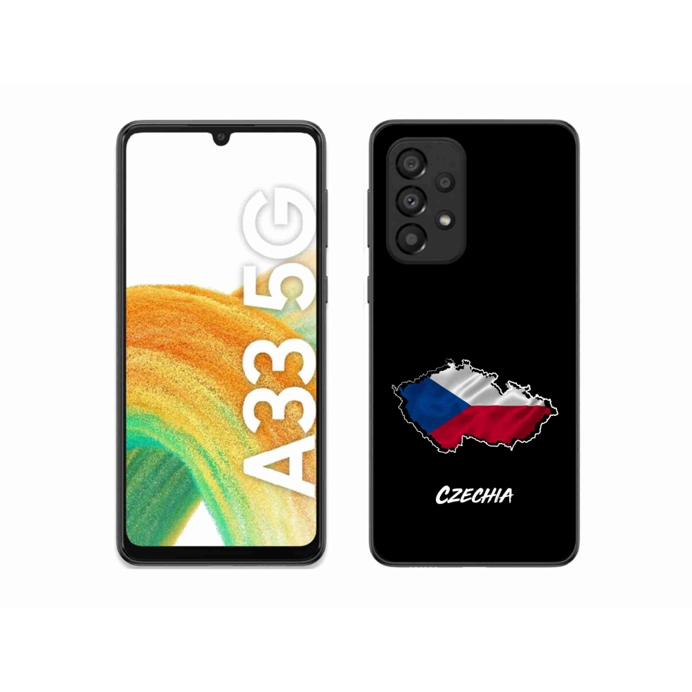Gelový kryt mmCase na Samsung Galaxy A33 5G - Czechia černé pozadí