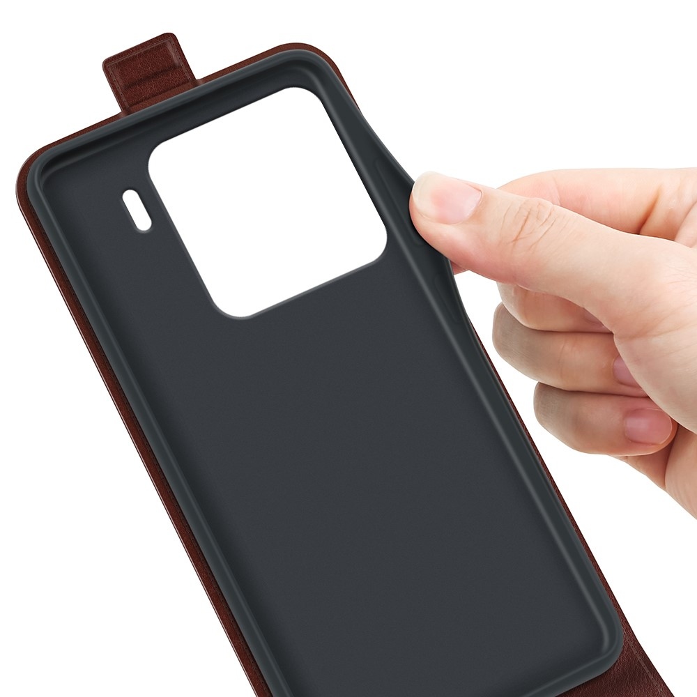 Vertical knížkové pouzdro na Xiaomi 15 - hnědé