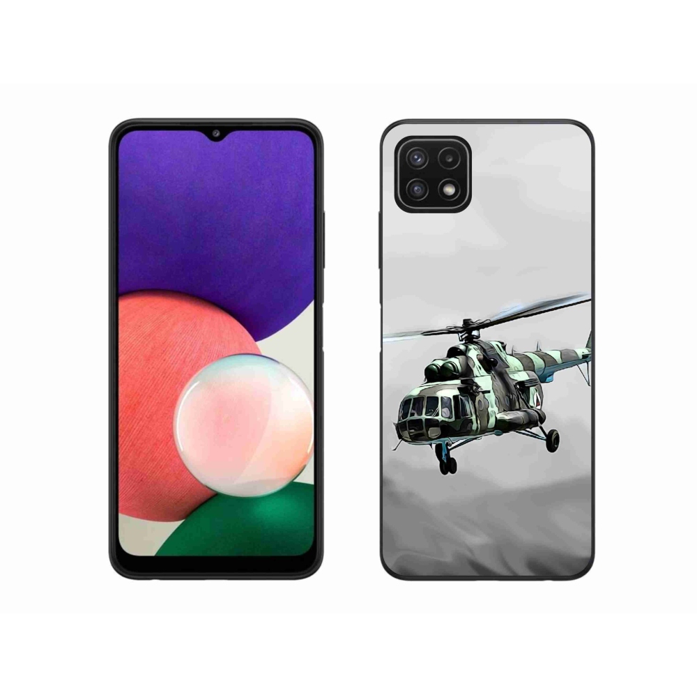 Gelový kryt mmCase na Samsung Galaxy A22 5G - vojenský vrtulník