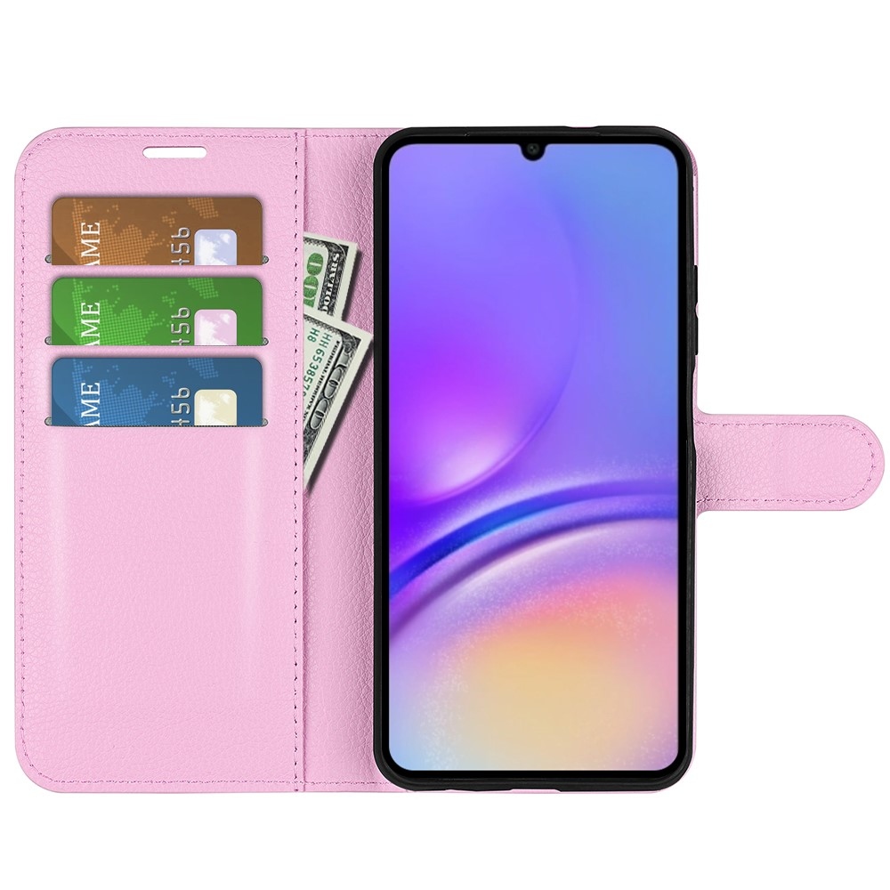 Litchi knížkové pouzdro na Samsung Galaxy A07 4G - růžové