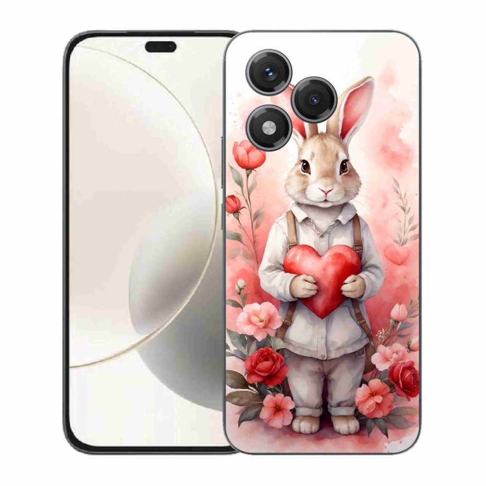 Gelový kryt mmCase na Honor 400 Lite - zajíc se srdíčkem