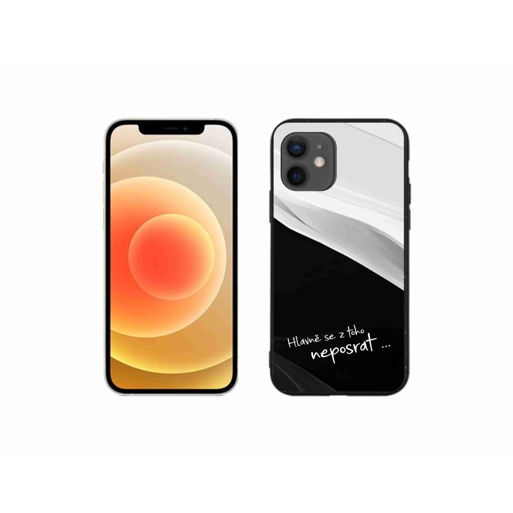 Gelový kryt mmCase na iPhone 12 mini - vtipný text 13 černobílé pozadí