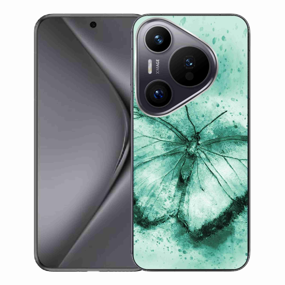 Gelový obal mmCase na Huawei Pura 70 Pro - zelený motýl