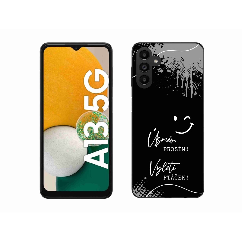 Gelový kryt mmCase na Samsung Galaxy A13 5G - vtipný text 4 černé pozadí
