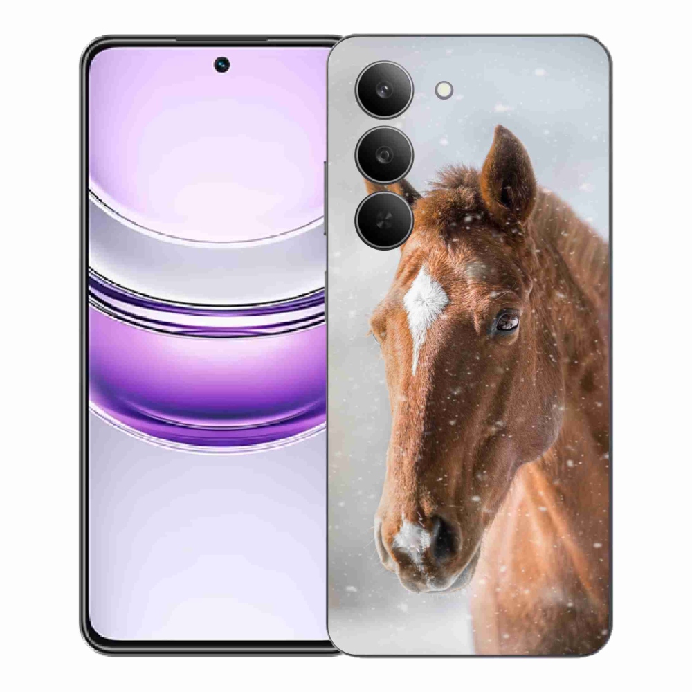 Gelový kryt mmCase na Realme 14x 5G - hnědý kůň 2