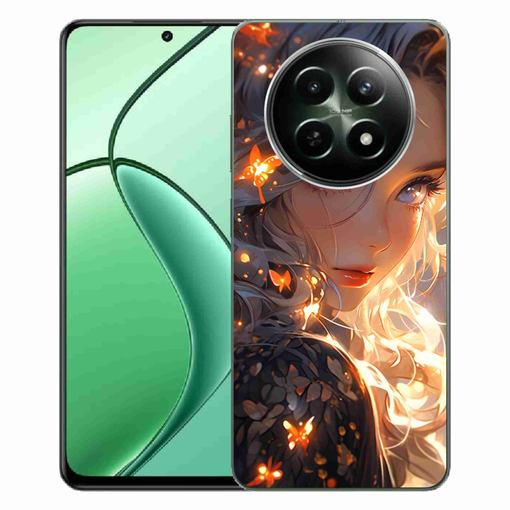 Gelový kryt mmCase na Realme 12 5G/12x 5G - dívka a motýli