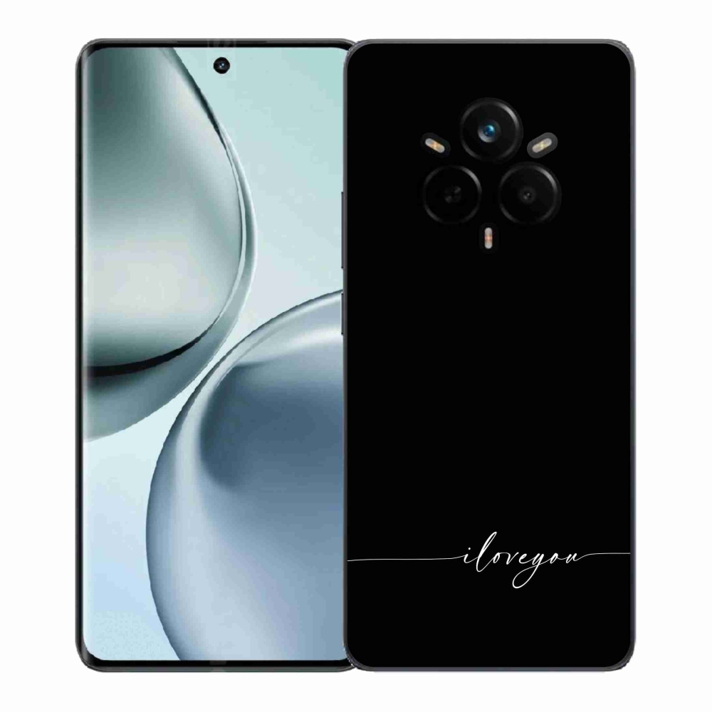 Gelový kryt mmCase na Realme 14 Pro+ 5G - I love you černé pozadí